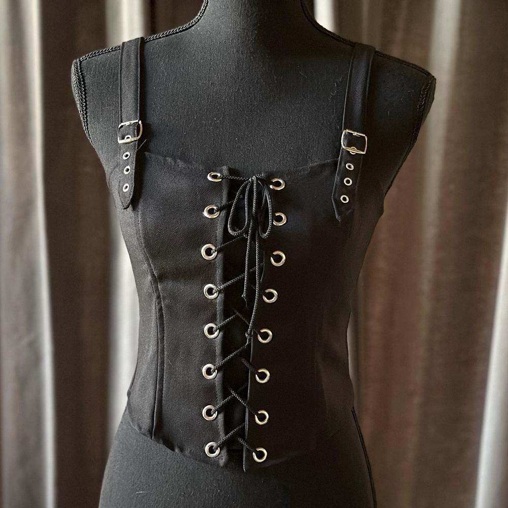 Vintage 90s corset bustier LS S